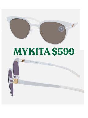 Mew Mykita Mareike Sunglasses – Color 184 Talc / Brilliant Grey Solid $599